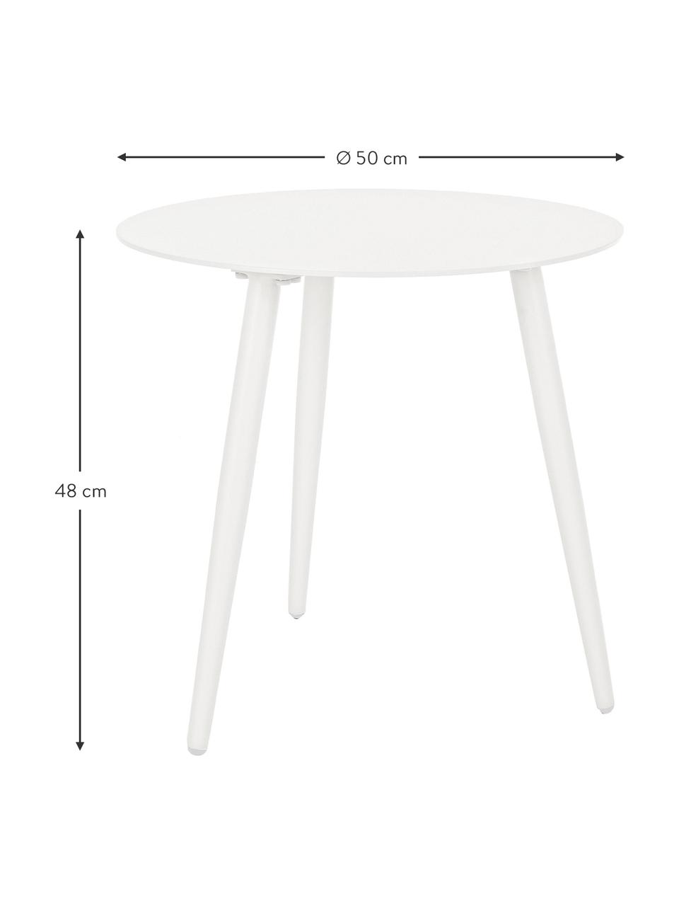 Zahradní odkládací stolek Ridley, Bílá, Ø 50 cm, V 48 cm