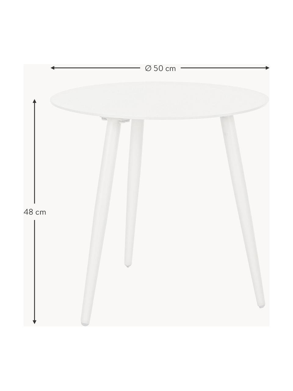 Table d'appoint de jardin ronde Ridley, Blanc, Ø 50 x haut. 48 cm