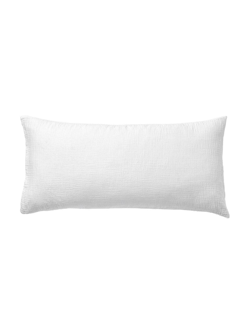 Poszewka na poduszkę z muślinu Odile, Biały, S 40 x D 80 cm