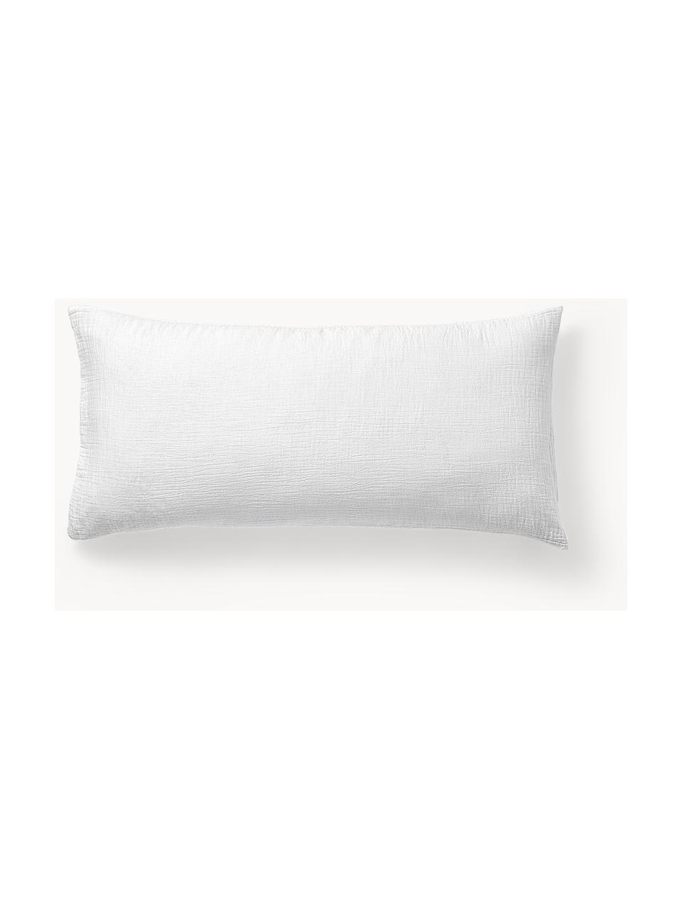 Poszewka na poduszkę z muślinu bawełnianego Odile, Biały, S 40 x D 80 cm