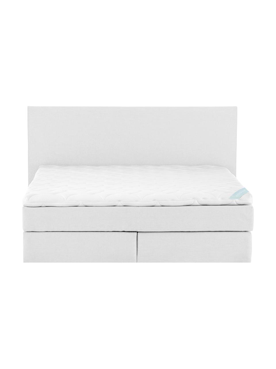 Letto boxspring premium Eliza, Materasso: a molle insacchettate a 7, Piedini: legno di faggio massiccio, Grigio chiaro, 200 x 200