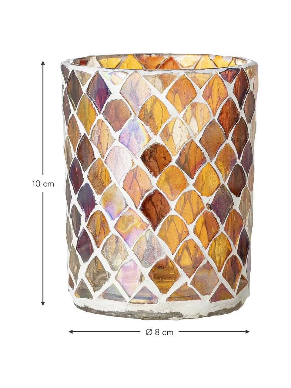 Waxinelichthouder Kama van glas, Glas, Amberkleurig, transparant, Ø 8 x H 10 cm