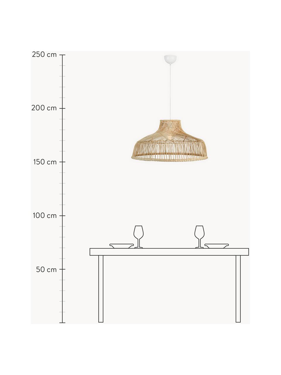 Stmívatelné závěsné svítidlo Bali, Světle hnědá, Ø 72 cm, V 37 cm