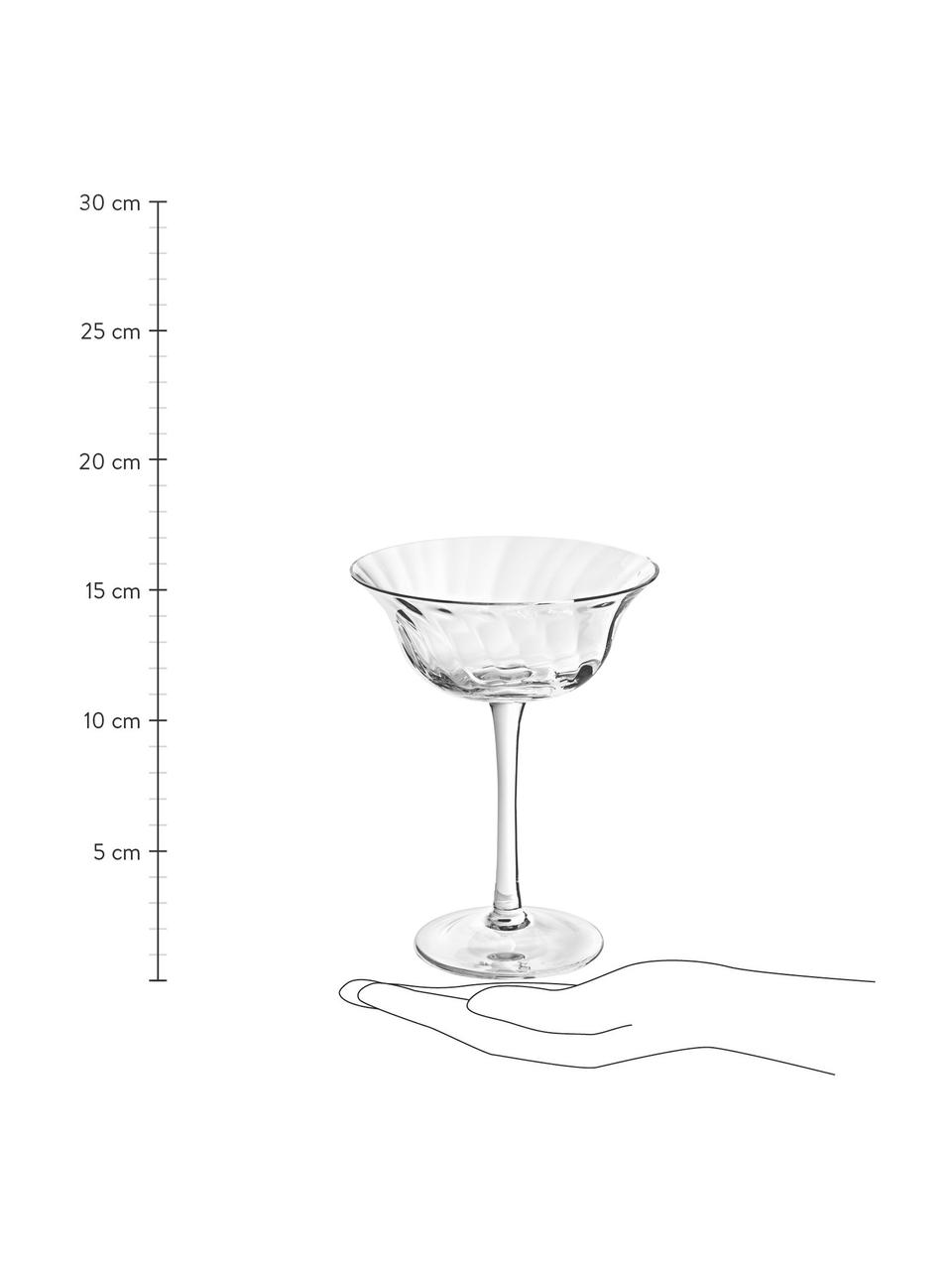 Kieliszek do szampana ze szkła dmuchanego Swirl, 4 szt., Szkło, Transparentny, Ø 12 x W 16 cm, 200 ml