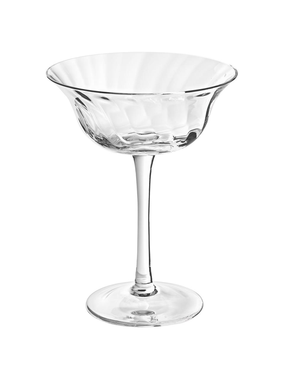 Kieliszek do szampana ze szkła dmuchanego Swirl, 4 szt., Szkło, Transparentny, Ø 12 x W 16 cm, 200 ml