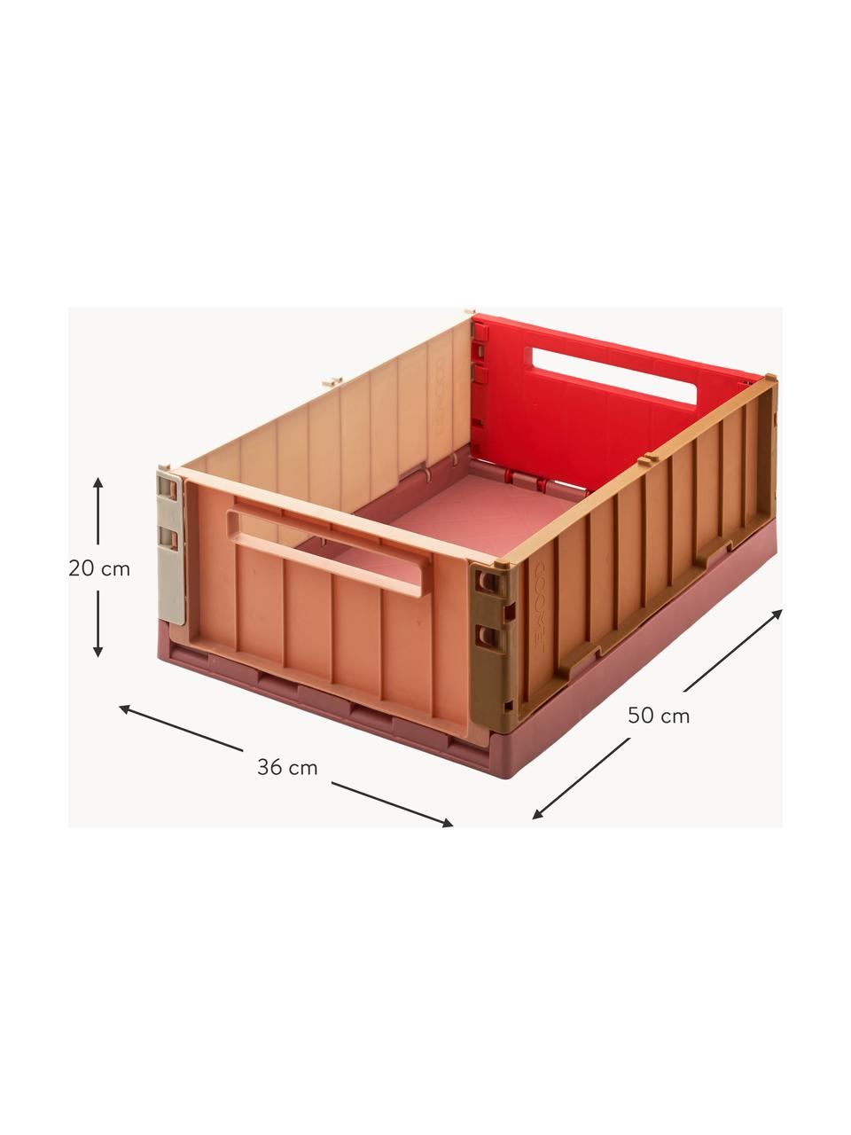 Caja plegable Weston, 60% polipropileno reciclado, 40% polipropileno, Marrón, tonos rosas, rojo coral, An 50 x Al 20 cm