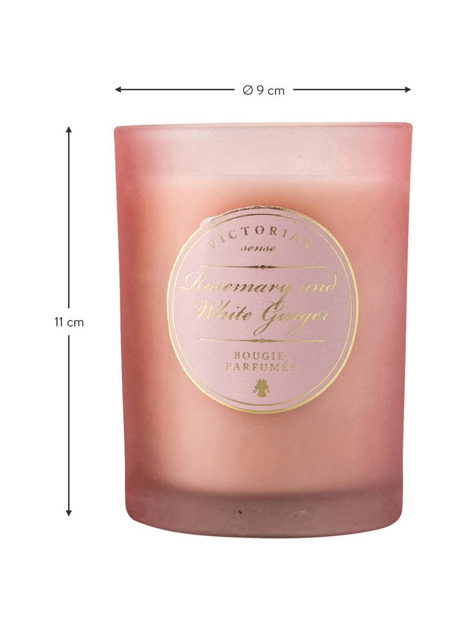 Bougie parfumée Sense (romarin et gingembre blanc), Pot à bougie : rose Cire : blanc, Ø 9 x haut. 11 cm