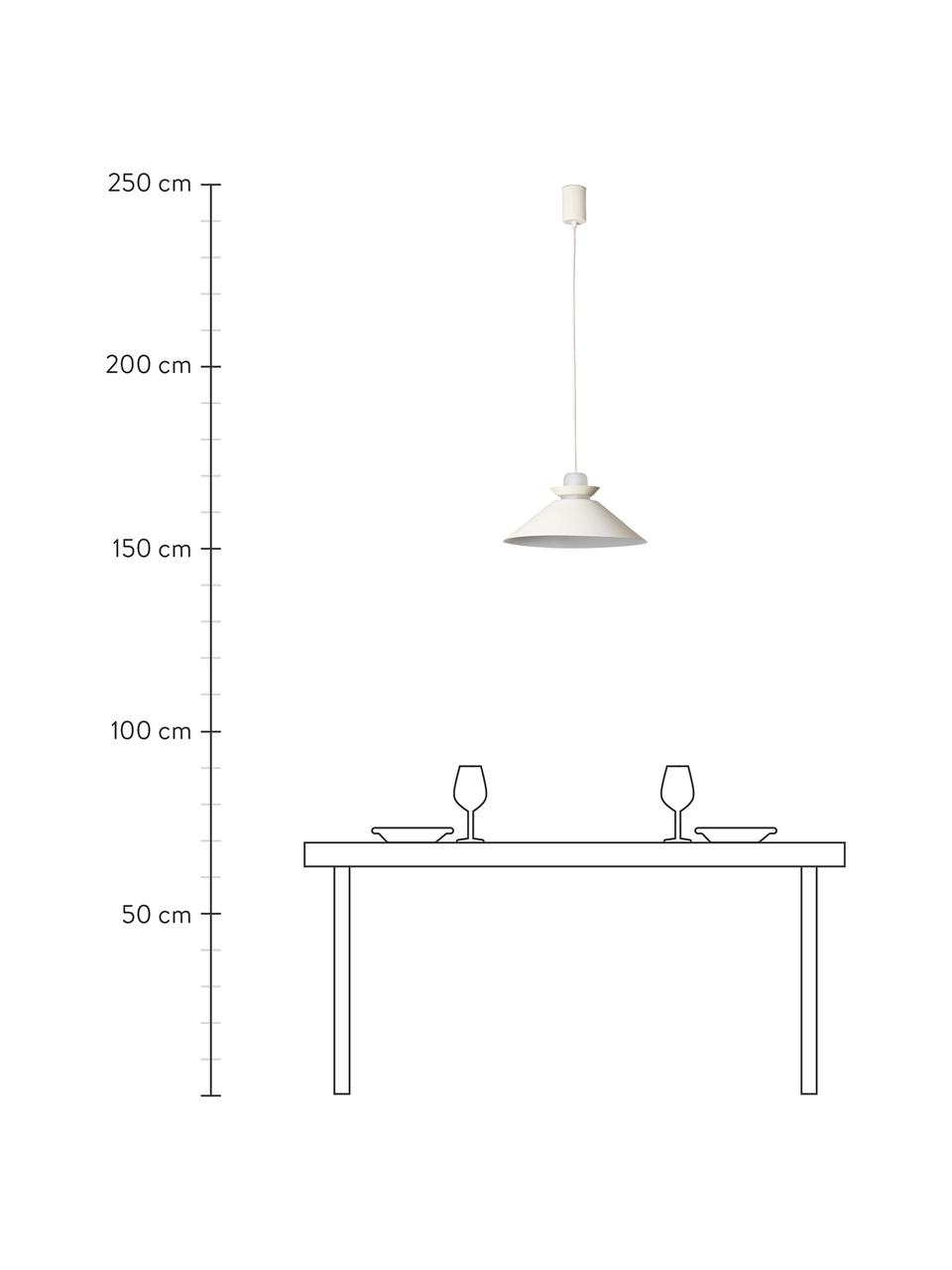 Scandi hanglamp Naos met glazen decoratie, Lampenkap: gecoat metaal, Diffuser: opaalglas, Gebroken wit, Ø 40 x H 12 cm