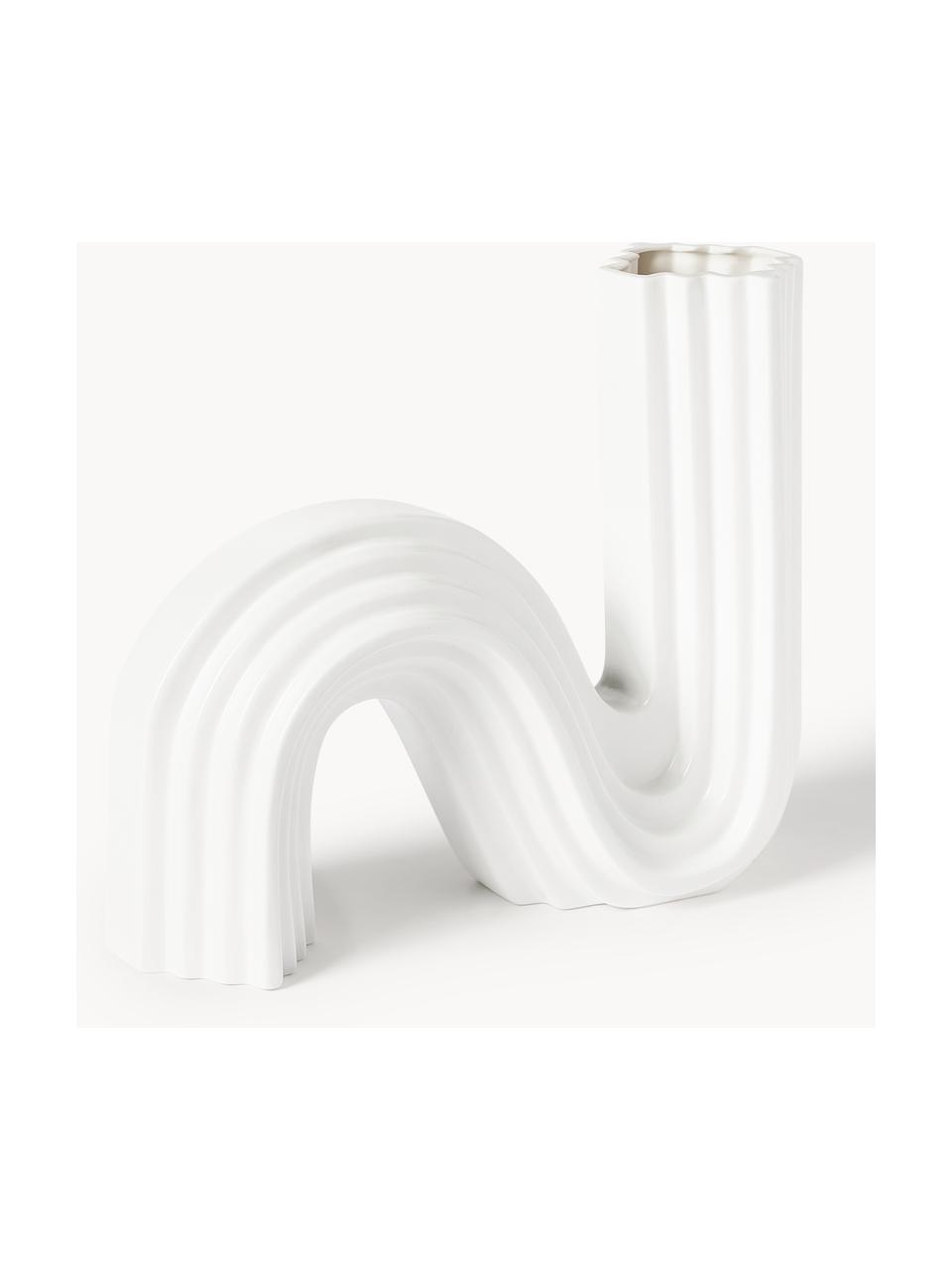 Jarrón de porcelana de diseño Luomo, Porcelana, Blanco mate, An 35 x Al 29 cm