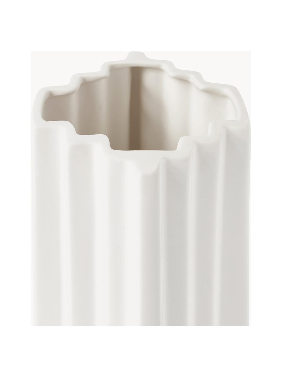 Jarrón de porcelana de diseño Luomo, Porcelana, Blanco mate, An 35 x Al 29 cm