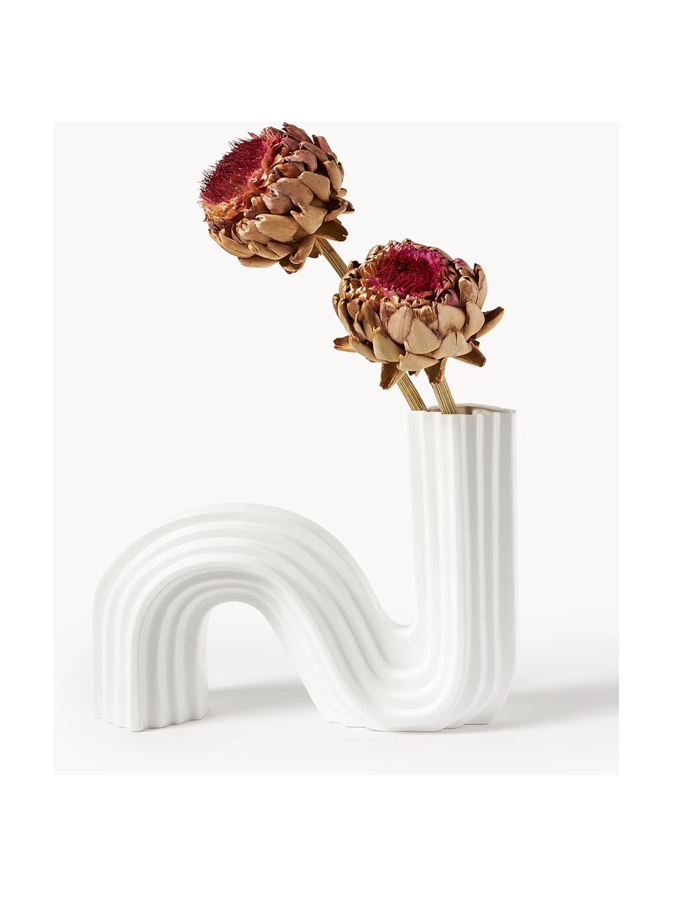 Vase design en porcelaine Luomo, Porcelaine, Blanc, mat, larg. 35 x haut. 29 cm