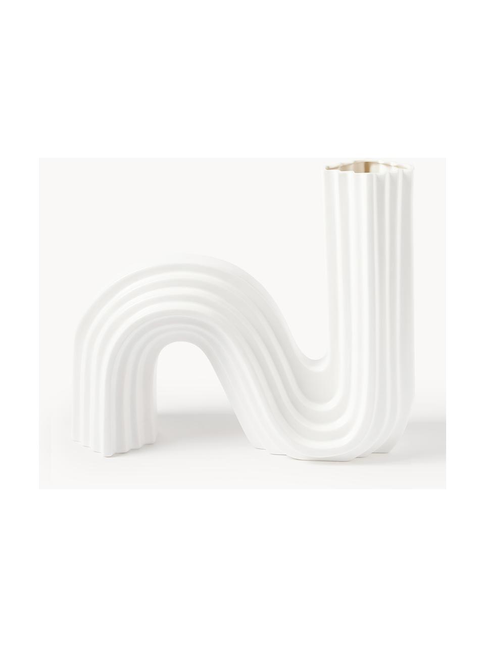 Designová porcelánová váza Luomo, Porcelán, Matná bílá, Š 35 cm, V 29 cm