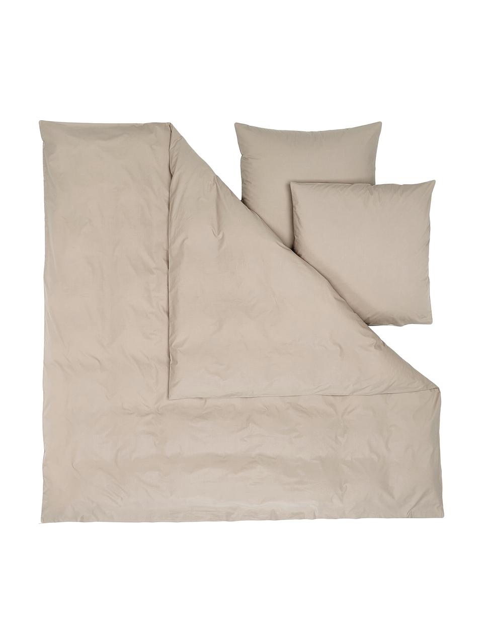 Baumwollsatin-Bettwäsche Comfort in Beige, Webart: Satin Fadendichte 250 TC,, Taupe, 200 x 200 cm + 2 Kissen 80 x 80 cm