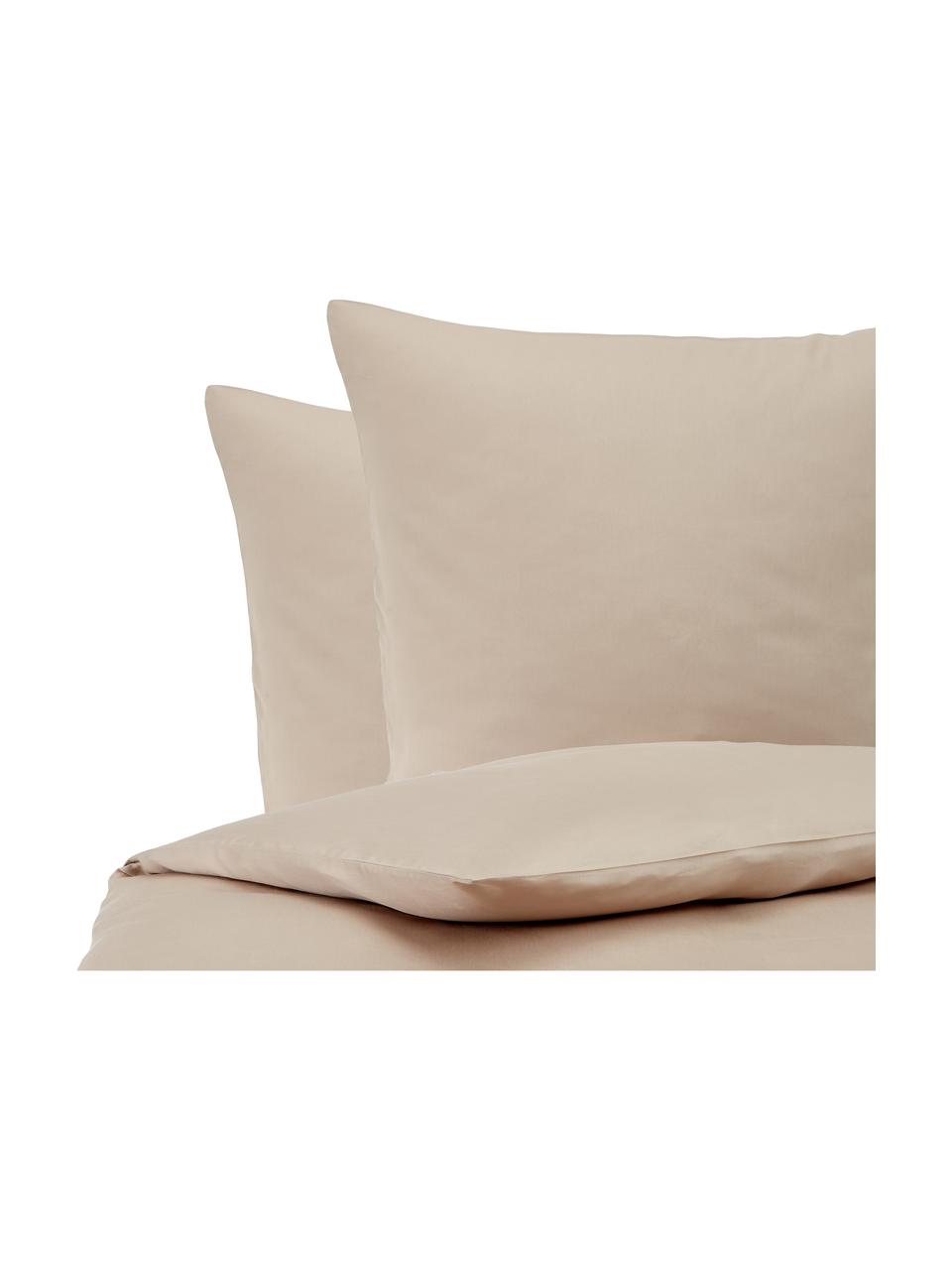 Baumwollsatin-Bettwäsche Comfort in Beige, Webart: Satin Fadendichte 250 TC,, Taupe, 200 x 200 cm + 2 Kissen 80 x 80 cm