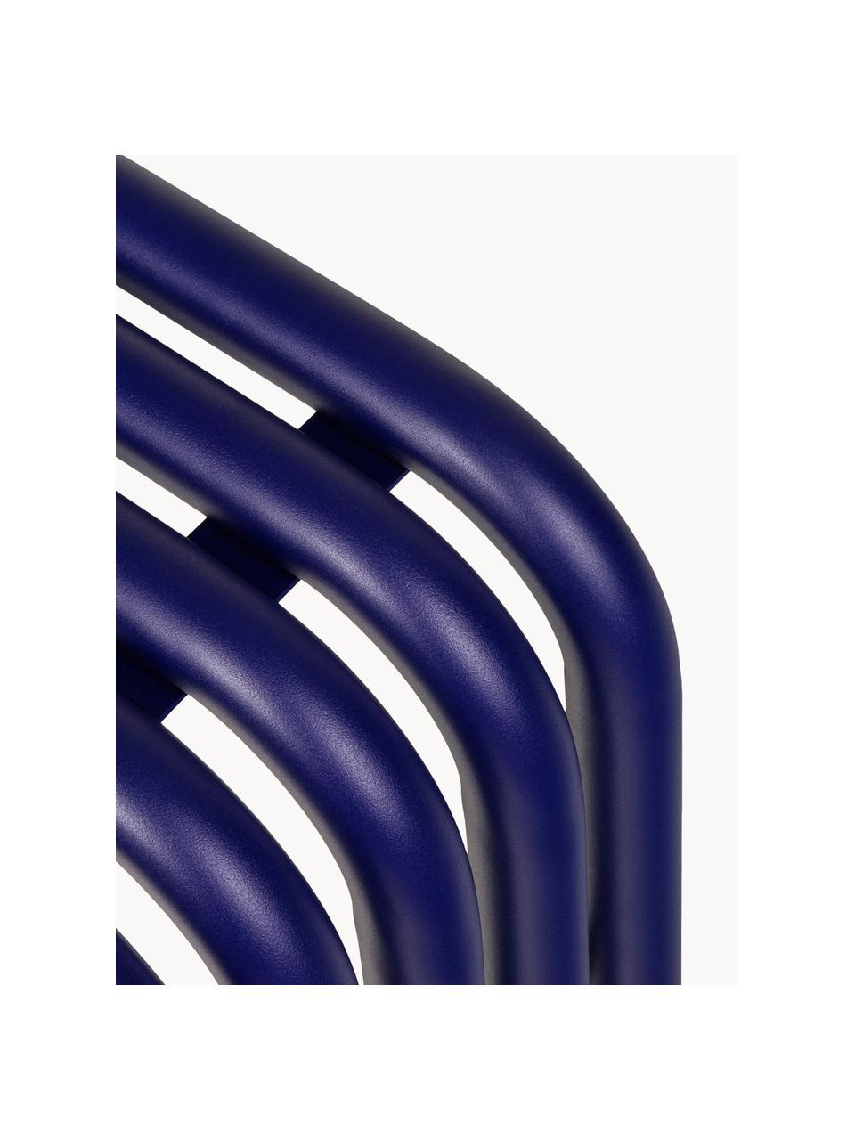 Sgabello Nokk, Acciaio verniciato a polvere, Blu royal, Larg. 43 x Alt. 43 cm