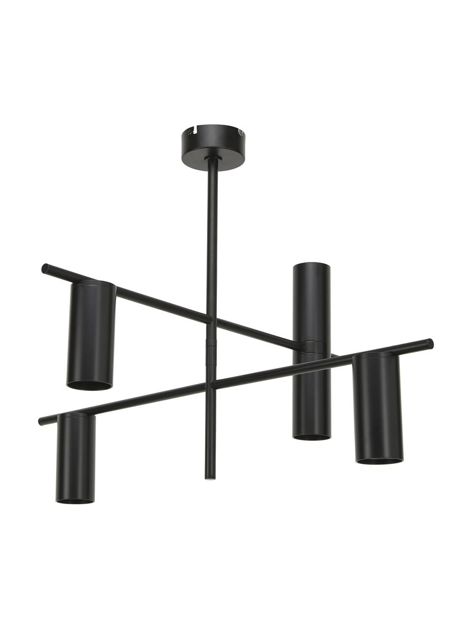 Plafón Cassandra, Pantalla: metal con pintura en polv, Estructura: metal con pintura en polv, Negro, An 70 x Al 49 cm