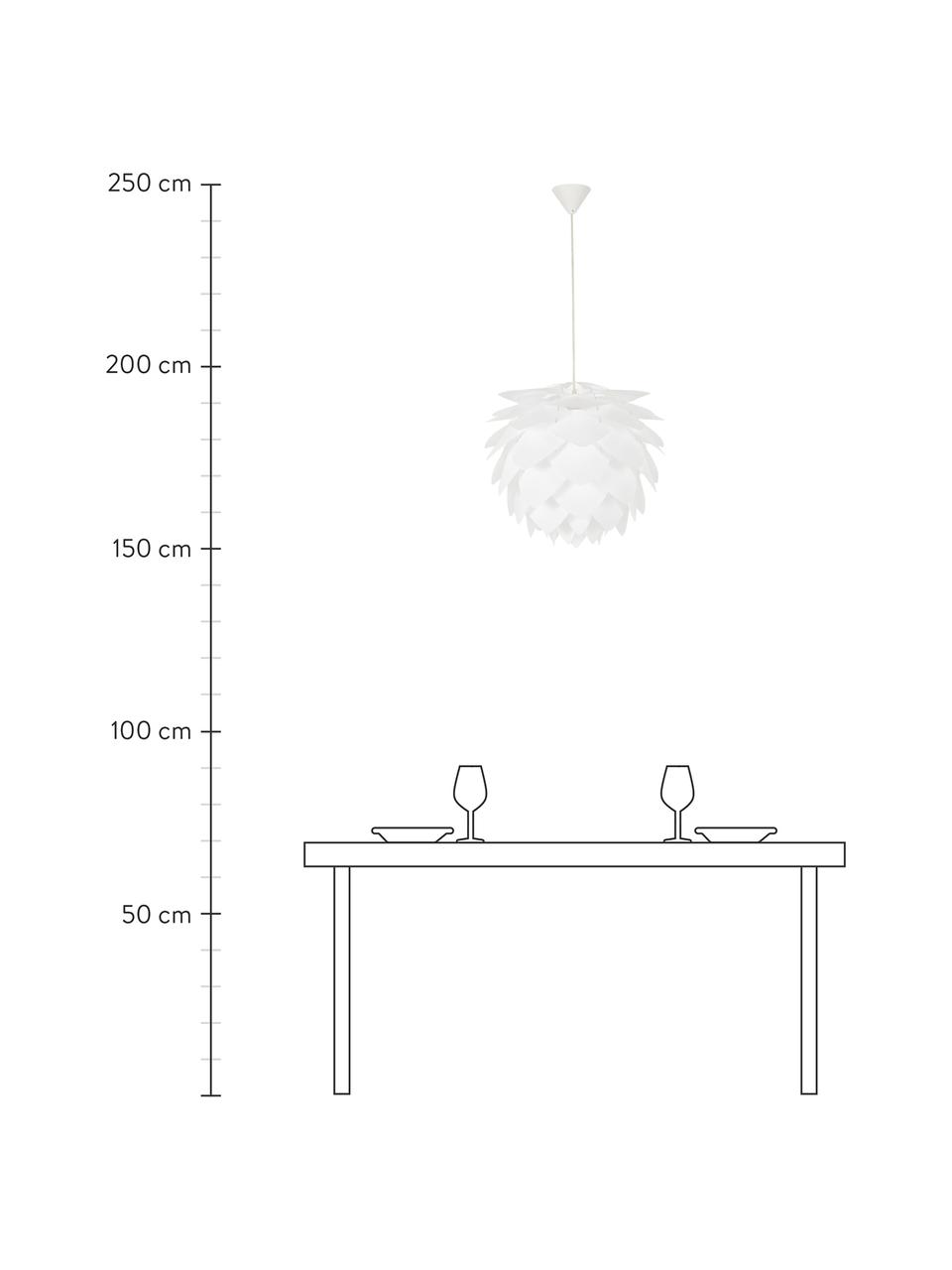 Hanglamp Silvia, bouwpakket, Lampenkap: polypropyleen, Baldakijn: kunststof, Wit, Ø 50  x H 41 cm