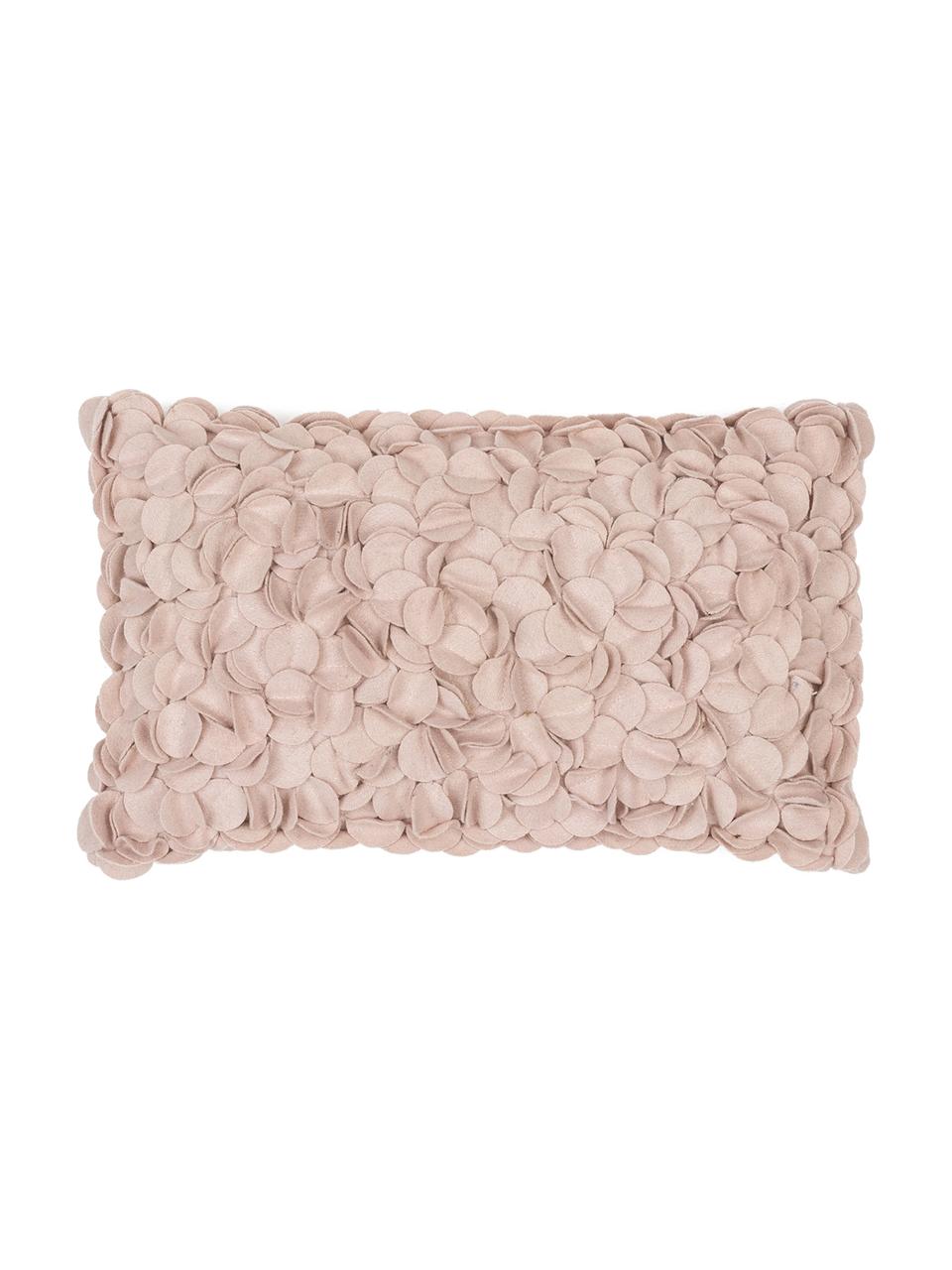 Wolvilten kussen Bed of Roses, Roze, 30 x 50 cm