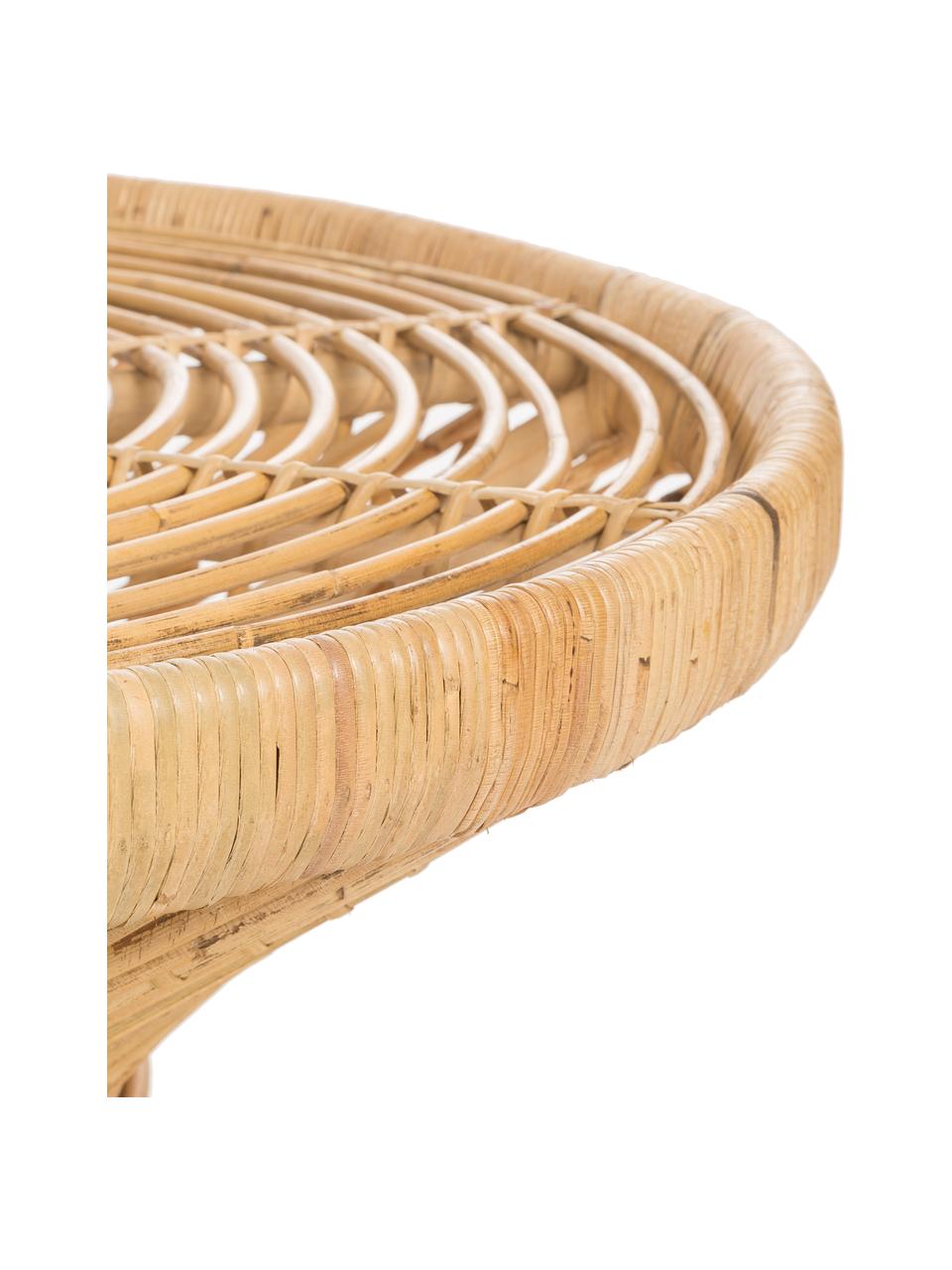 Rotan salontafel Marvel in boho stijl, Rotan, naturel, Rotan, naturel, Ø 80 x H 47 cm