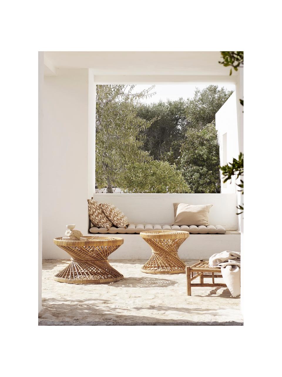 Rattan-Couchtisch Marvel im Boho Style, Rattan, naturbelassen, Rattan, naturbelassen, Ø 80 x H 47 cm