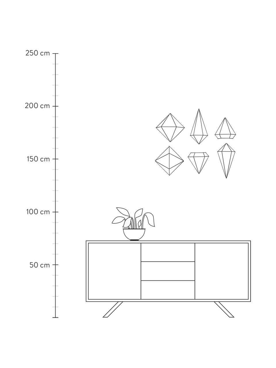 Déco murale métal laqué Prisma, 6 élém., Métal, laqué, Noir, Lot de différentes tailles