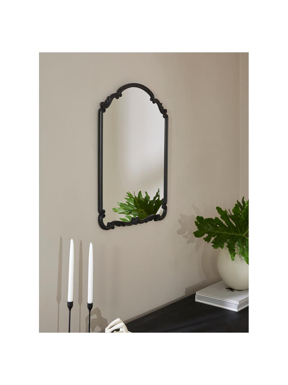 Barokke wandspiegel Francesca, Lijst: gecoat MDF, Zwart, B 56 x H 76 cm