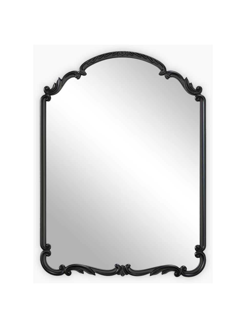 Barock-Wandspiegel Francesca, Rahmen: Mitteldichte Holzfaserpla, Rückseite: Mitteldichte Holzfaserpla, Spiegelfläche: Spiegelglas Dieses Produk, Schwarz, B 56 x H 76 cm