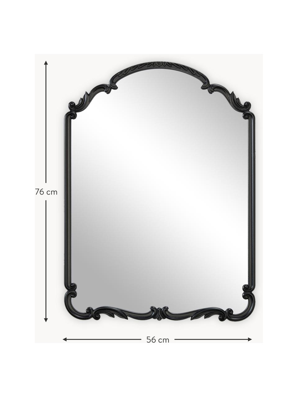 Barokke wandspiegel Francesca, Lijst: gecoat MDF, Zwart, B 56 x H 76 cm