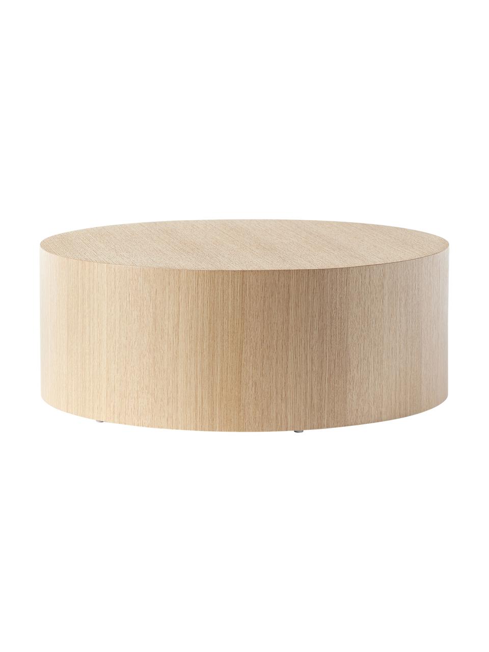 Ronde houten salontafel Dan, MDF met eikenhoutfineer, Licht hout, Ø 80 x H 30 cm