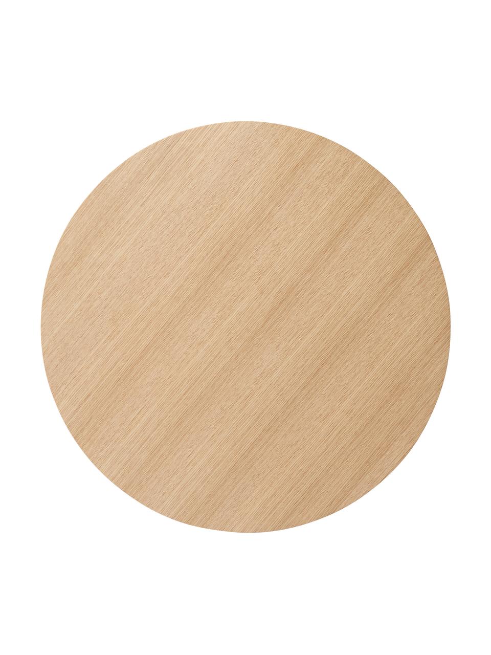 Kulatý dřevěný konferenční stolek Dan, MDF deska (dřevovláknitá deska střední hustoty) s dubovou dýhou, Světlé dřevo, Ø 80 cm, V 30 cm