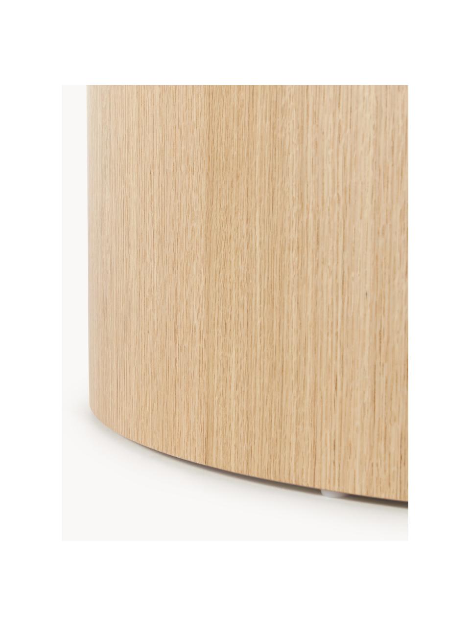 Runder Holz-Couchtisch Dan, Mitteldichte Holzfaserplatte (MDF) mit Eichenholzfurnier, Helles Holz, Ø 80 x H 30 cm