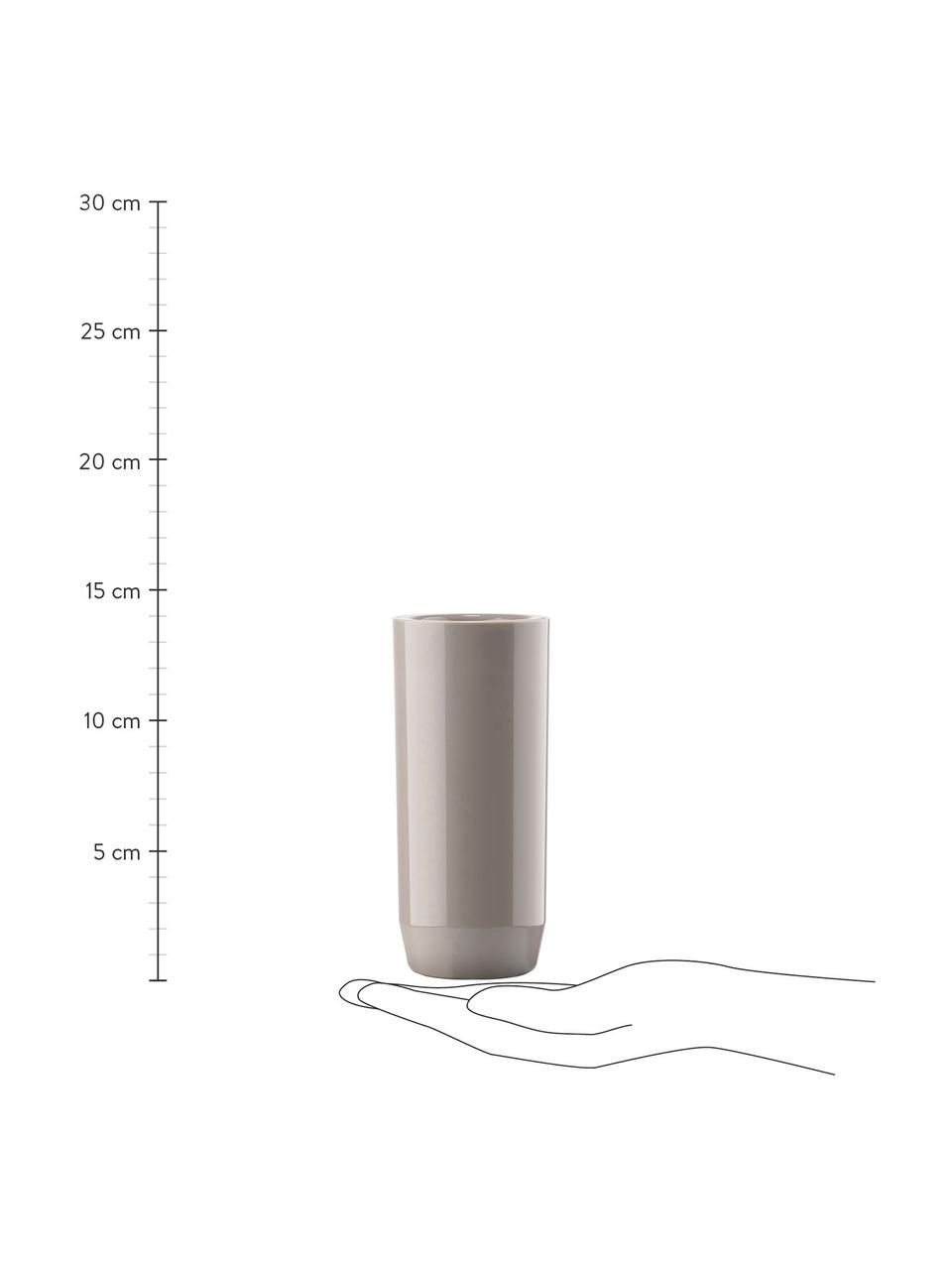 Vaso cepillo de dientes Suii, Acrílico, Gris pardo, Ø 6 x Al 14 cm