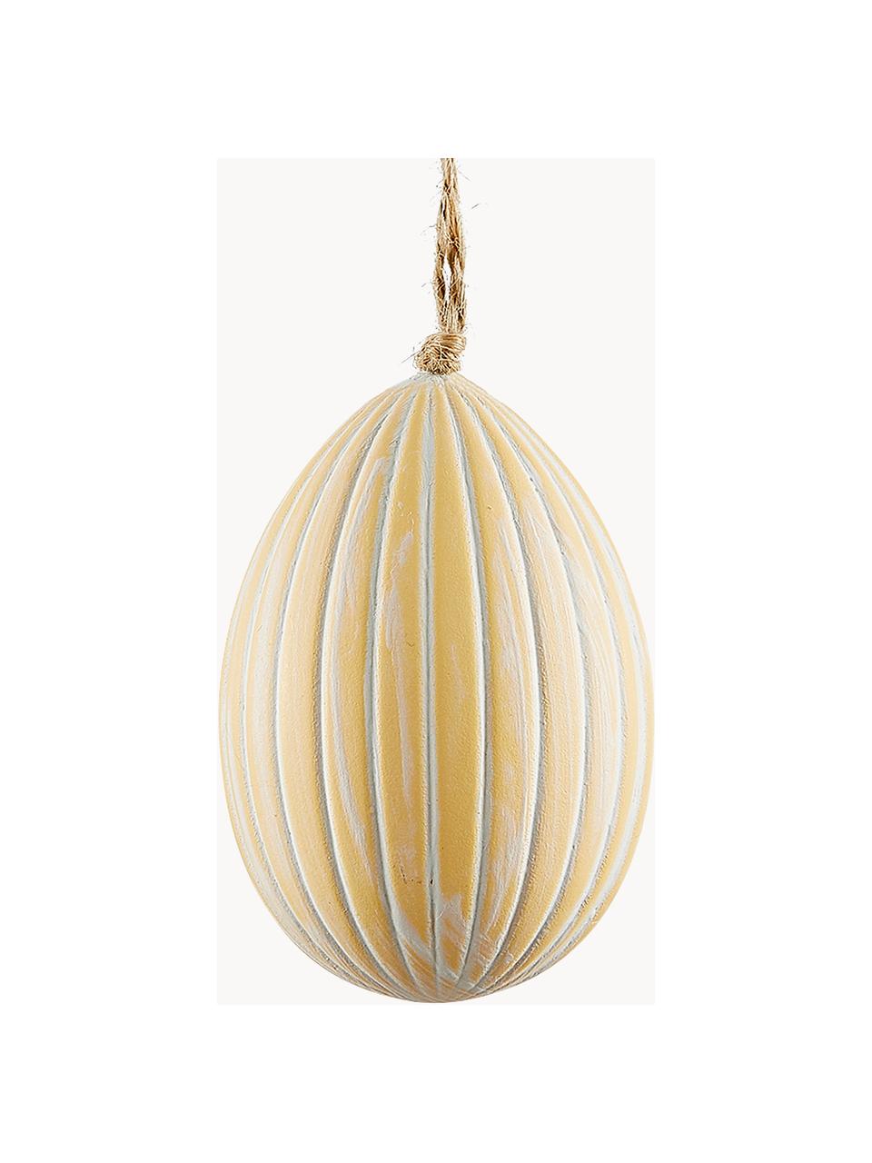 Adornos para colgar artesanales Essie, 3 uds., Plástico, Amarillo, blanco, Ø 5 x Al 7 cm