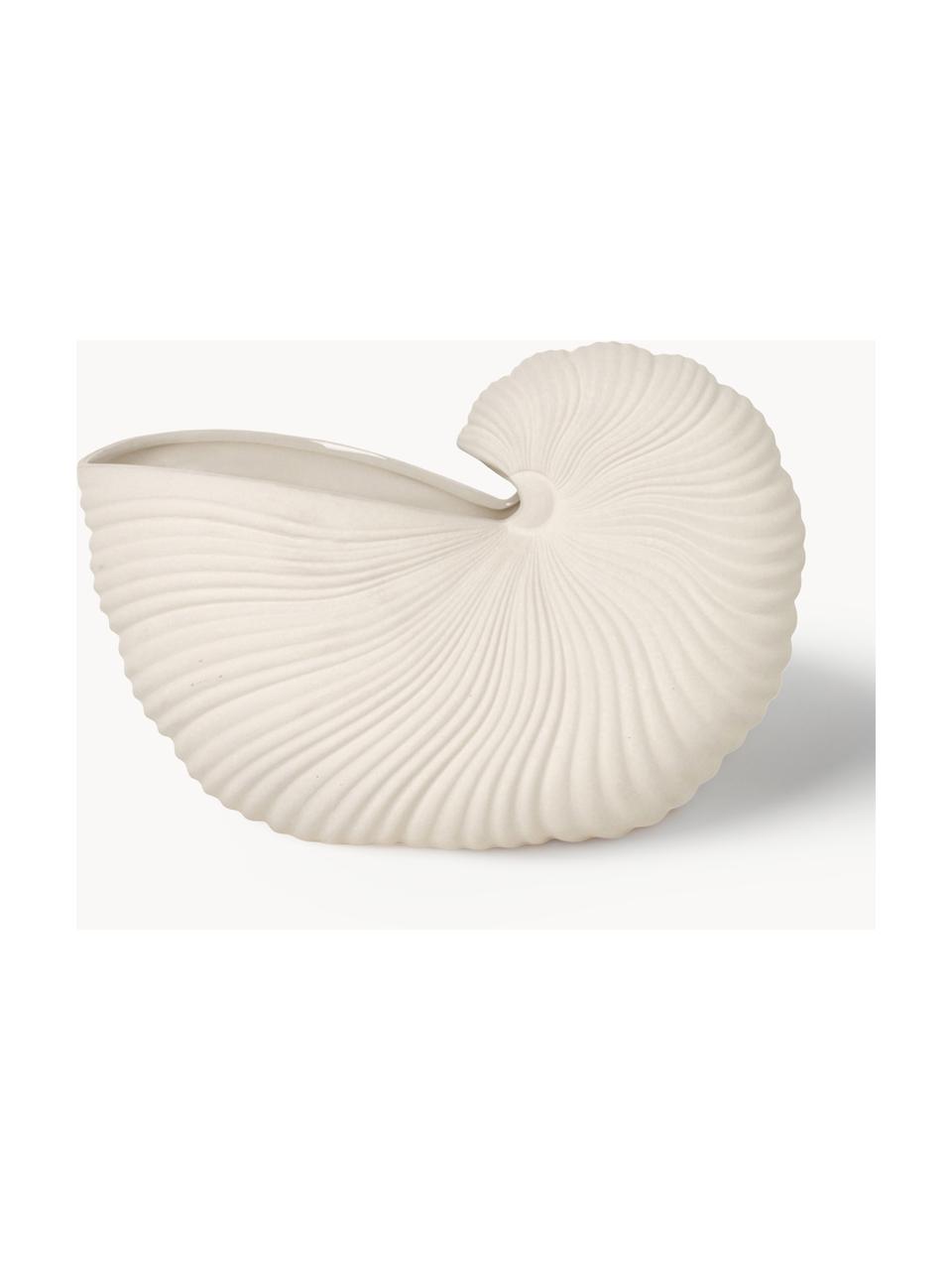 Obal na kvetináč Shell, Kamenina, Lomená biela, matná, Š 31 x V 20 cm