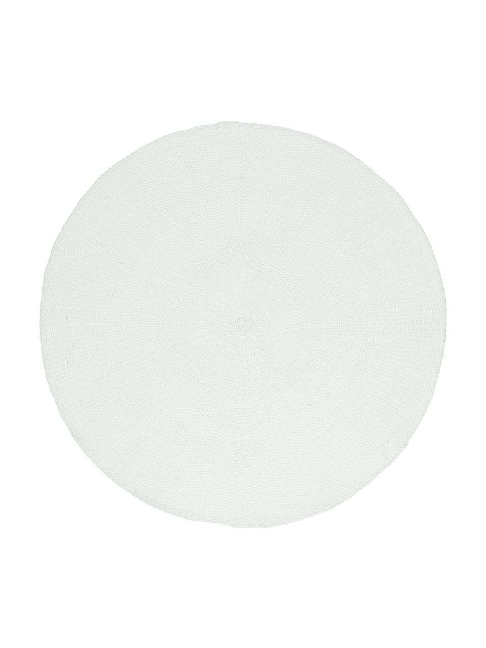 Manteles individuales redondos Kolori, 2 uds., Fibras de papel, Blanco, Ø 38 cm
