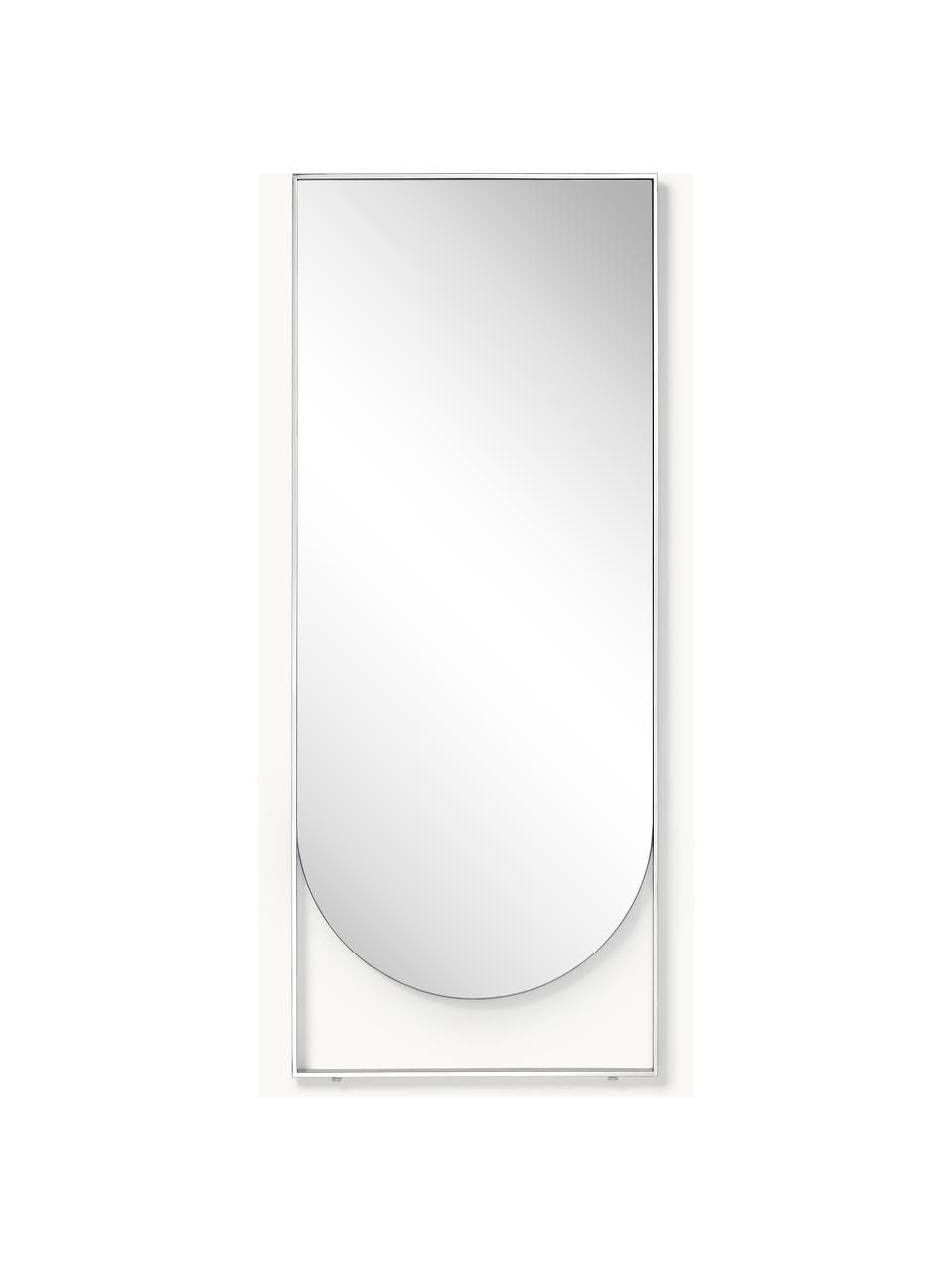 Rechthoekige leunende spiegel Masha, Lijst: gepoedercoat metaal, Zilverkleur, B 65 x H 160 cm