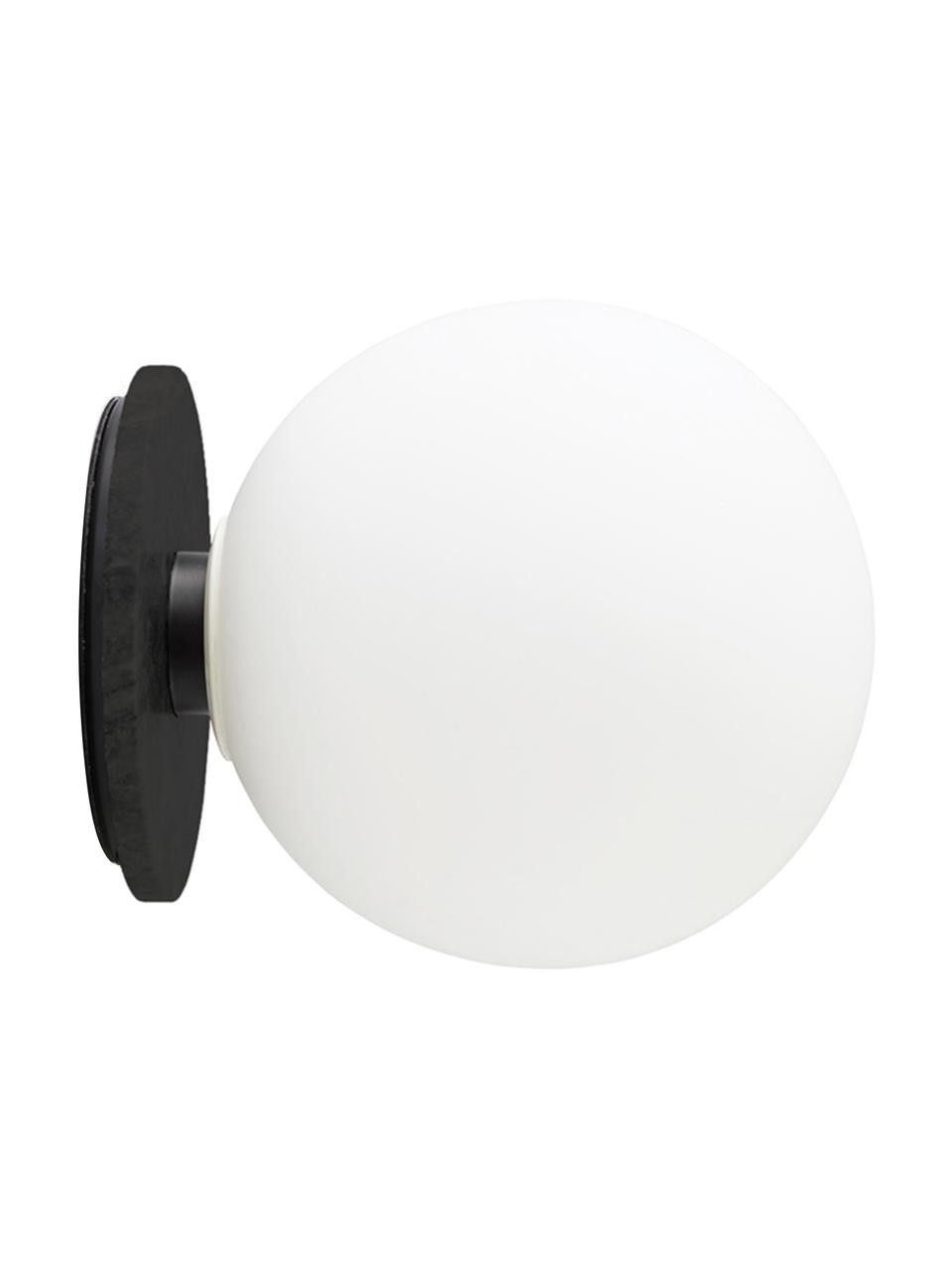 Applique a LED TR Bulb, Paralume: vetro opalino, Base della lampada: acciaio verniciato a polv, Bianco, nero, Ø 20 x Prof. 22 cm