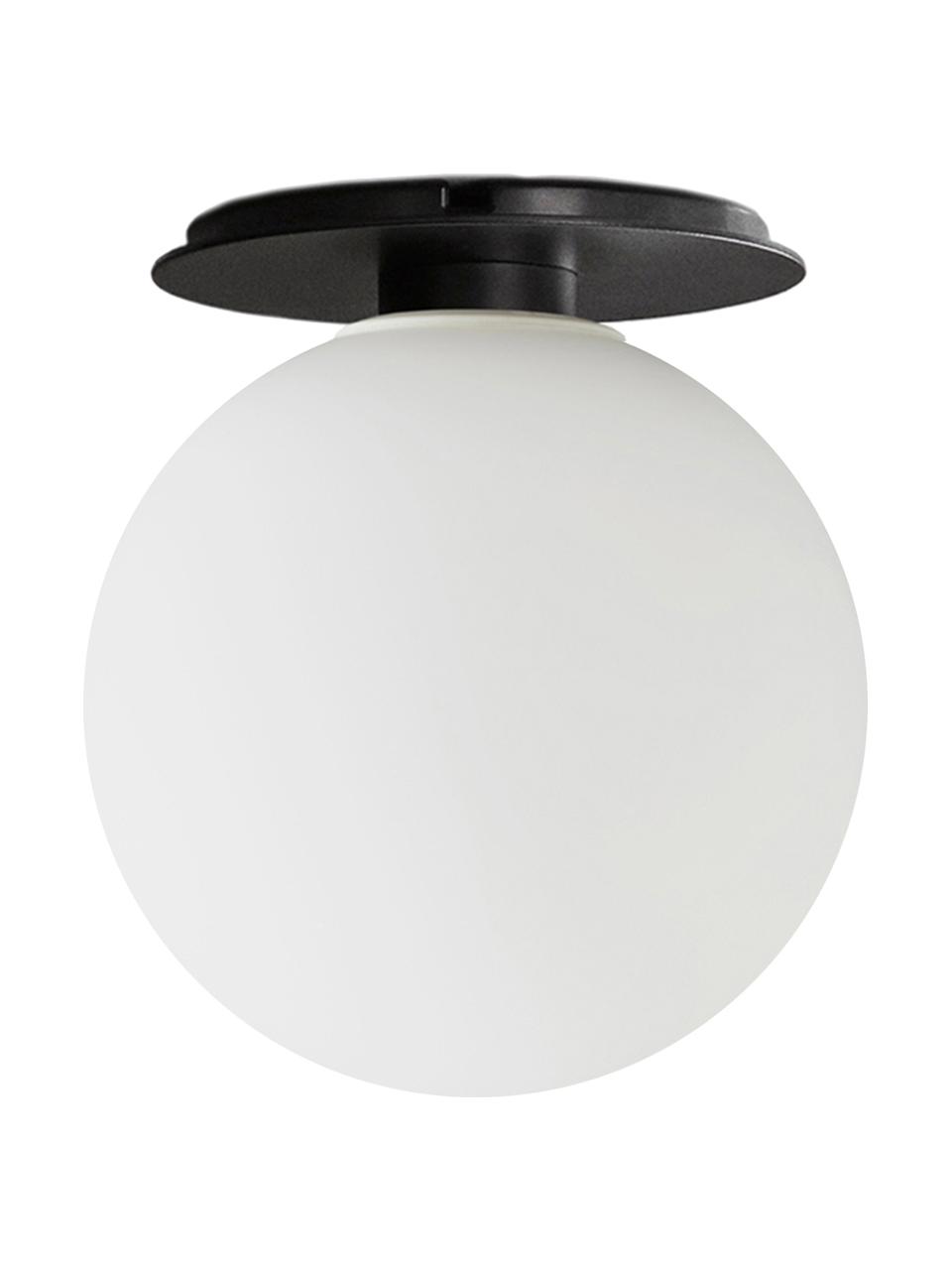 LED-wand- en plafondlamp TR Bulb, Lampenkap: opaalglas, Wit, zwart, Ø 20 x D 22 cm