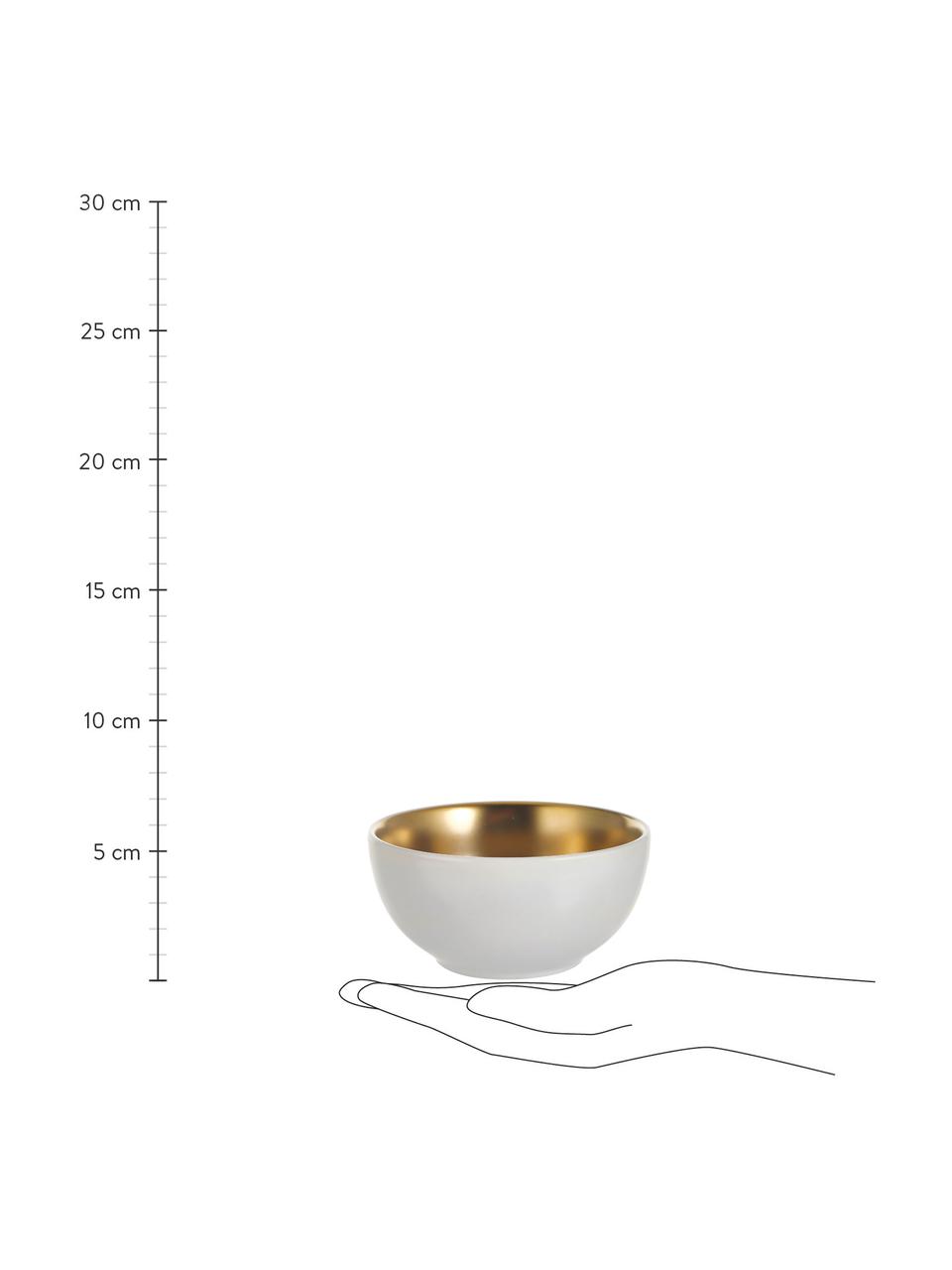 Sada misek na dipy Glitz, 4 díly, Kamenina, Bílá, zlatá, Ø 11 cm, V 6 cm