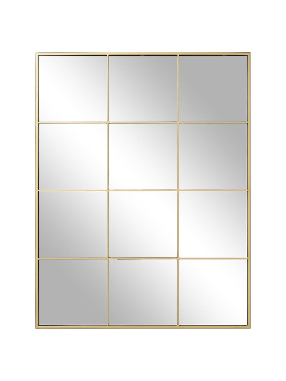 Espejo de pared ventana Clarita, Estructura: metal con pintura en polv, Parte trasera: tablero de fibras de dens, Espejo: cristal, Dorado, An 70 x Al 90 cm