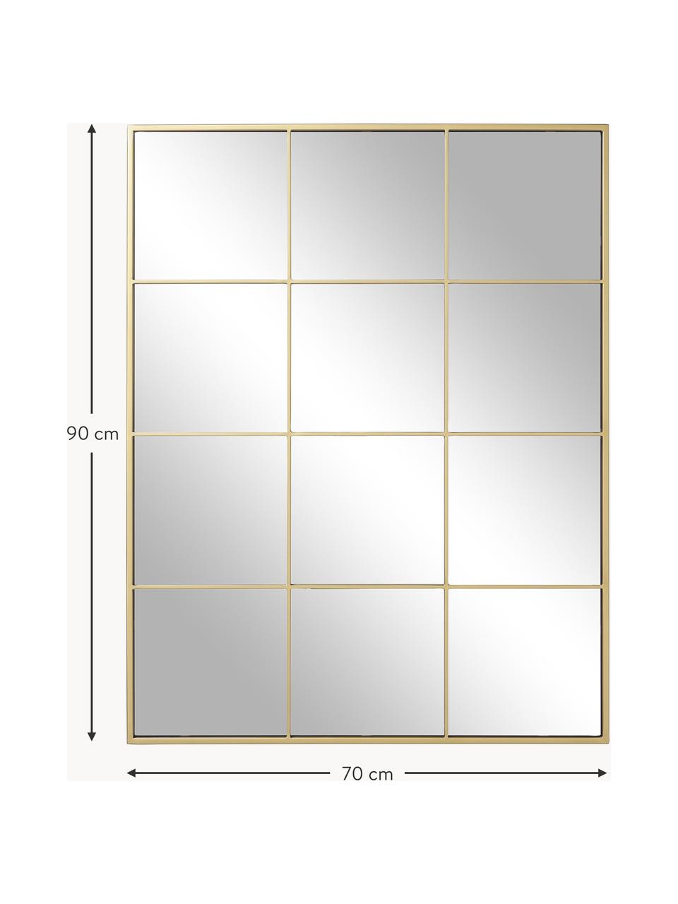 Lustro ścienne z metalową ramą Clarita, Odcienie złotego, S 70 x W 90 cm