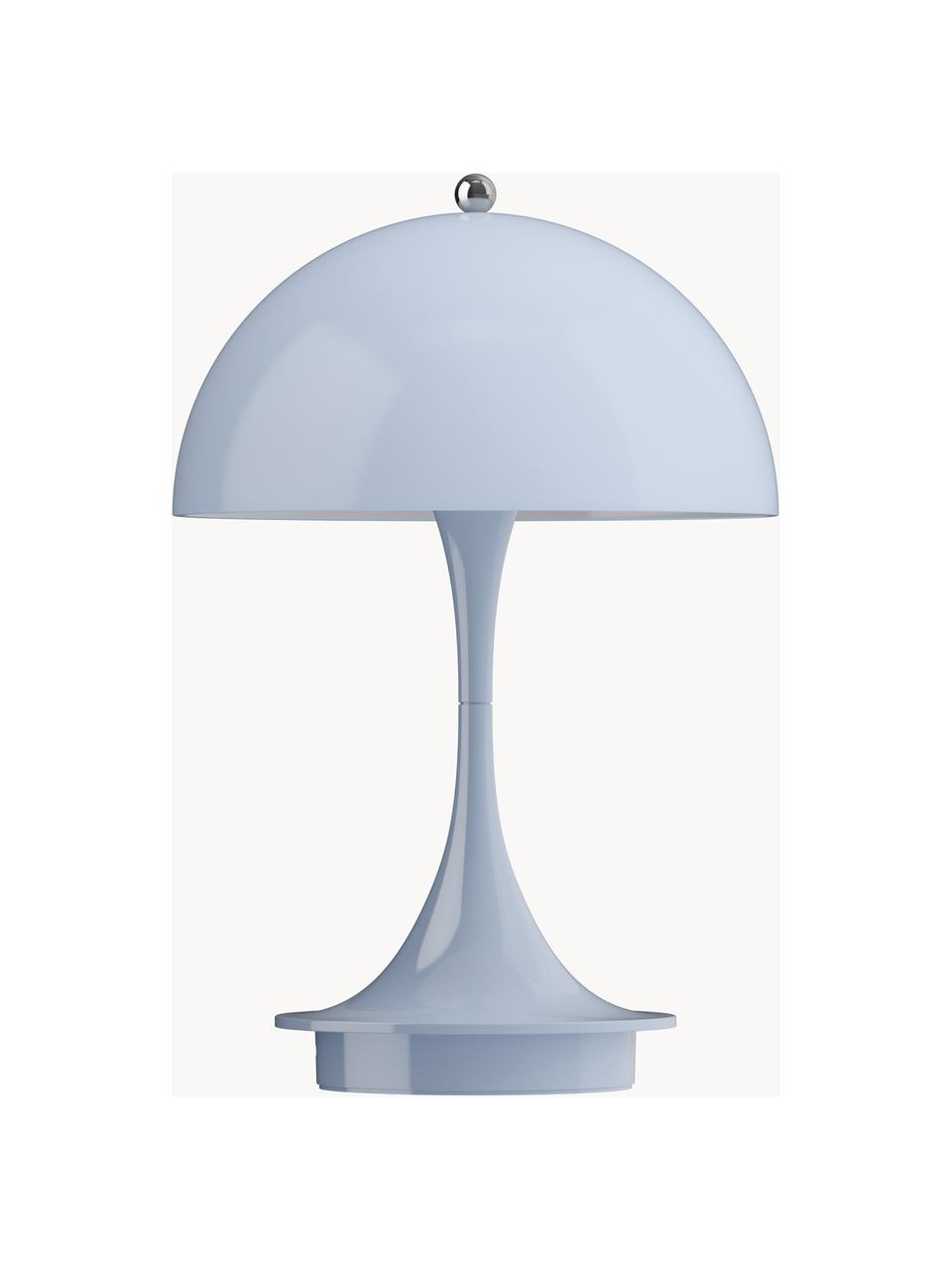 Mobile dimmbare LED-Tischlampe Panthella, H 24 cm, Kunststoff, Kunststoff Hellblau, Ø 16 x H 24 cm