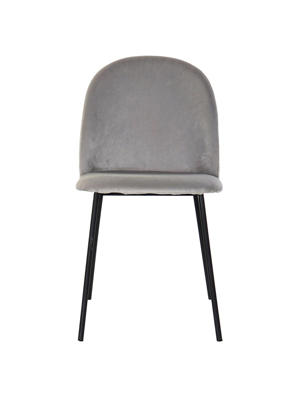 Sametová čalouněná židle Carl, Světle šedá