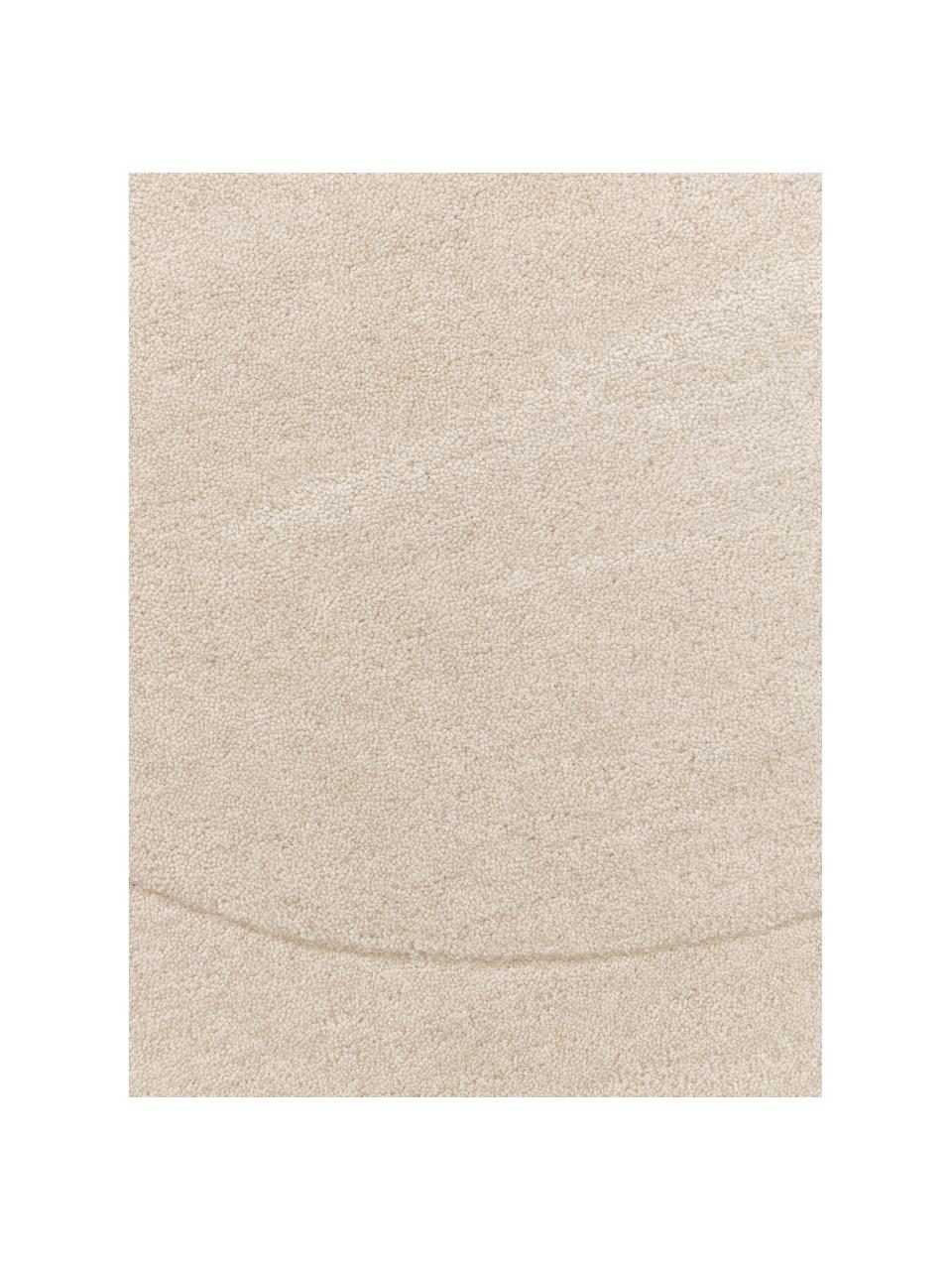 Handgetufteter Beiger Wollteppich Kadey in organischer Form, Flor: 100% Wolle, RWS-zertifizi, Beige, B 150 x L 230 cm (Größe M)