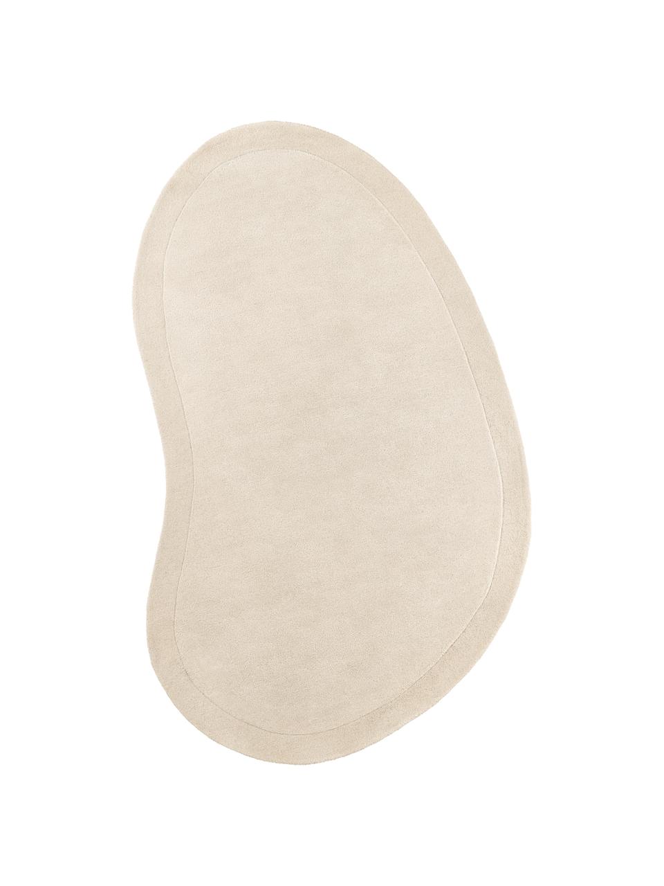 Ručně všívaný vlněný koberec v organickém tvaru Kadey, Béžová, Š 150 cm, D 230 cm (velikost M)