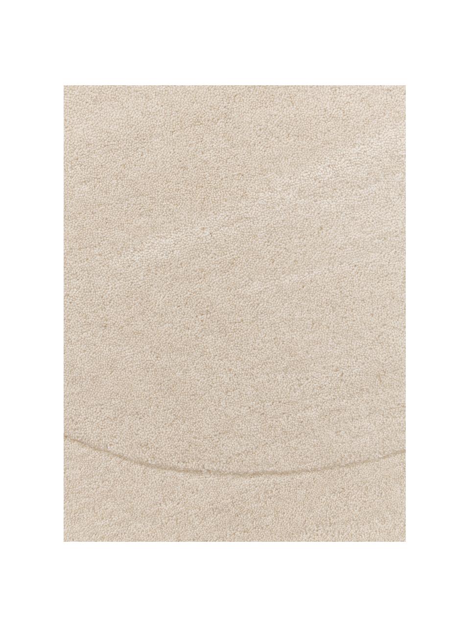Handgetuft wollen vloerkleed Kadey in organische vorm, Bovenzijde: 100% wol, RWS-gecertifice, Onderzijde: 100% katoen Bij wollen vl, Lichtbeige, B 150 x L 230 cm (maat M)
