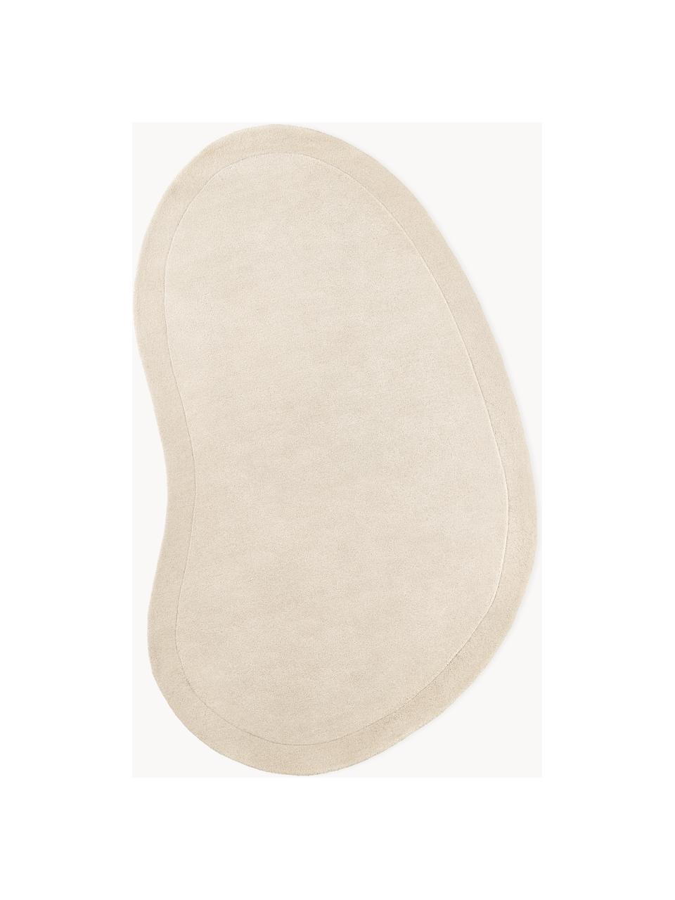 Tapis en laine de forme organique, tufté main Kadey, Beige clair, larg. 150 x long. 230 cm (taille M)