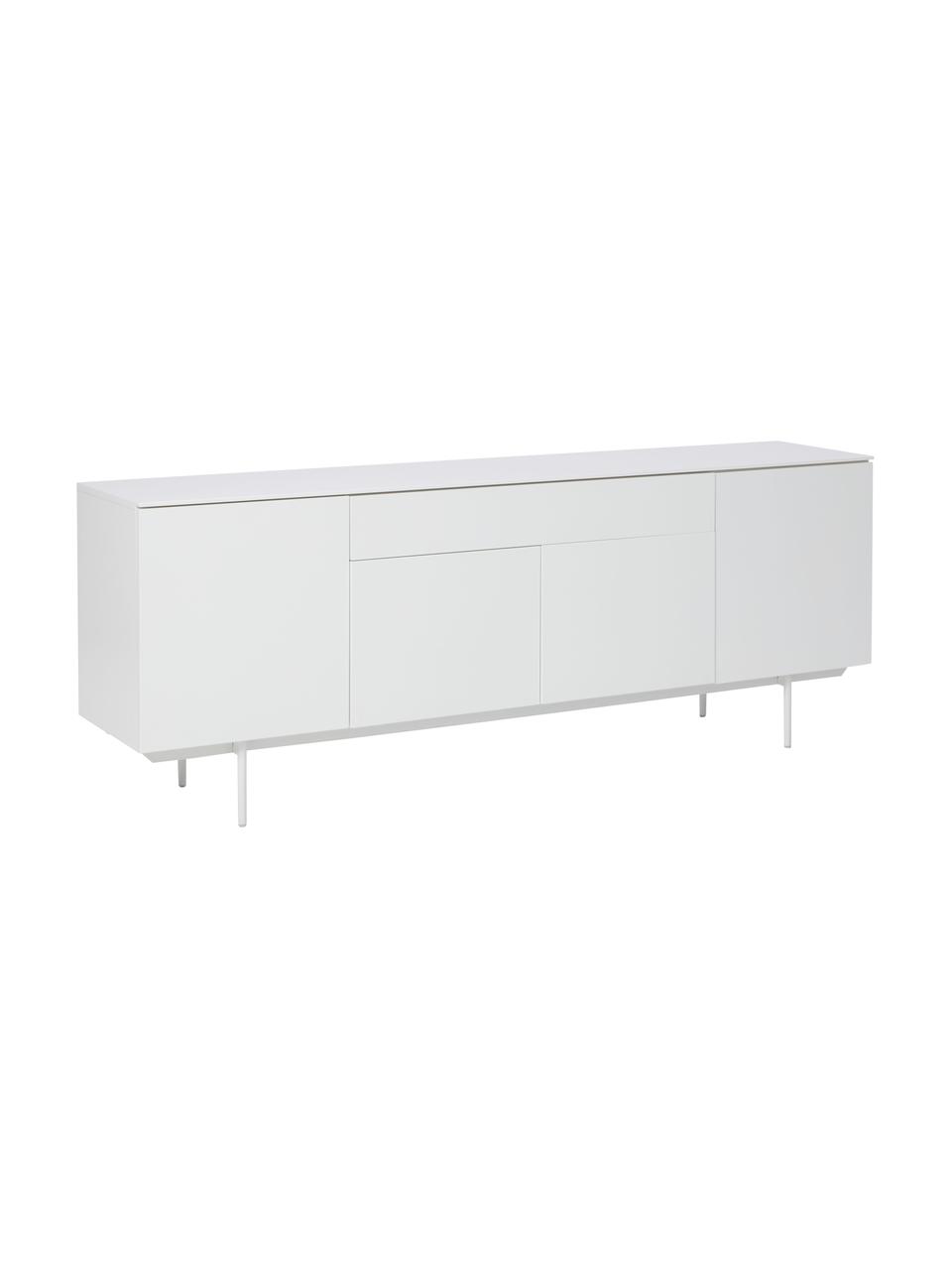 Credenza con ante Elyn, Bianco opaco, Larg. 200 x Alt. 75 cm