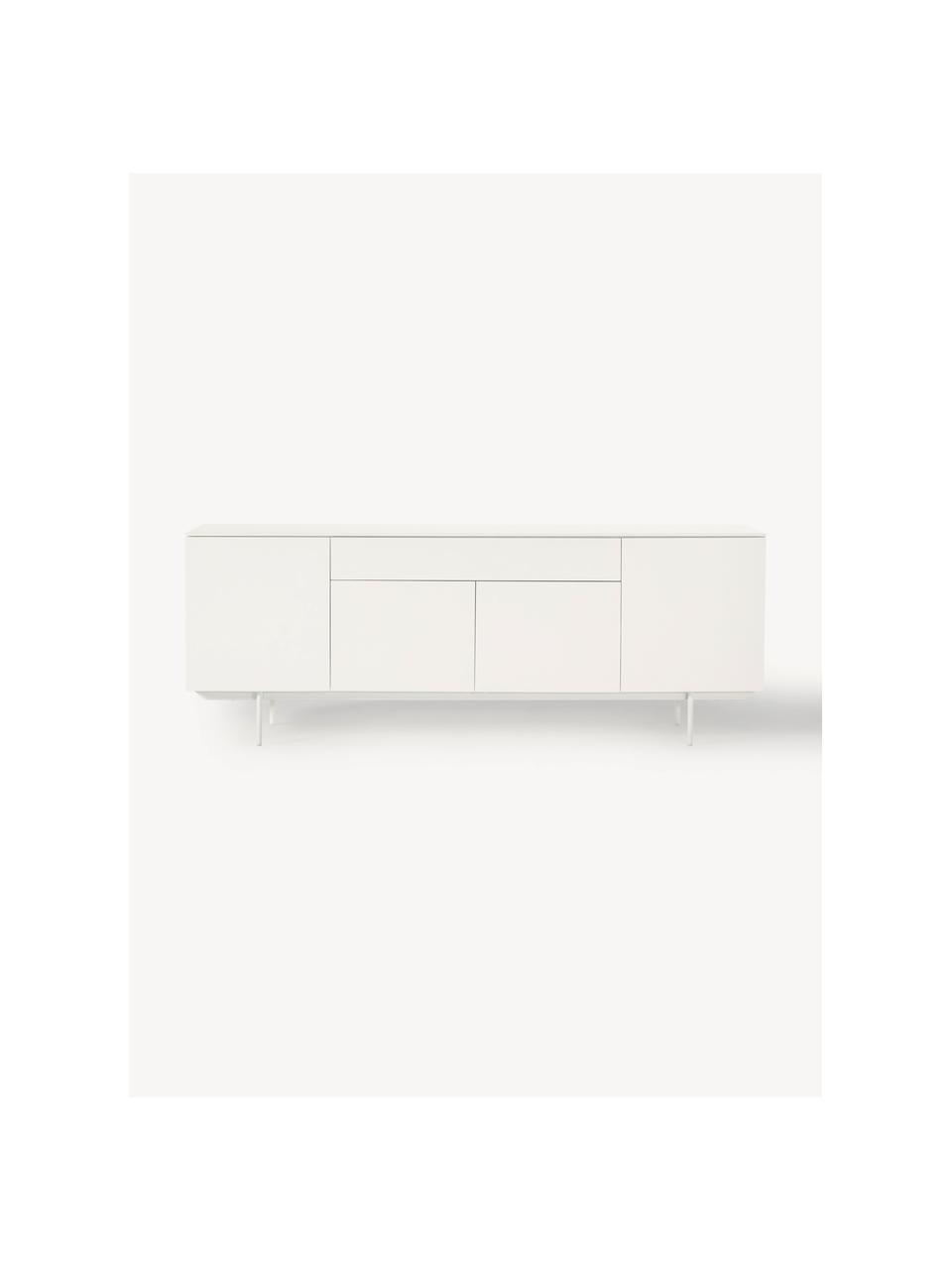 Credenza Elona, Bianco opaco, Larg. 200 x Alt. 75 cm