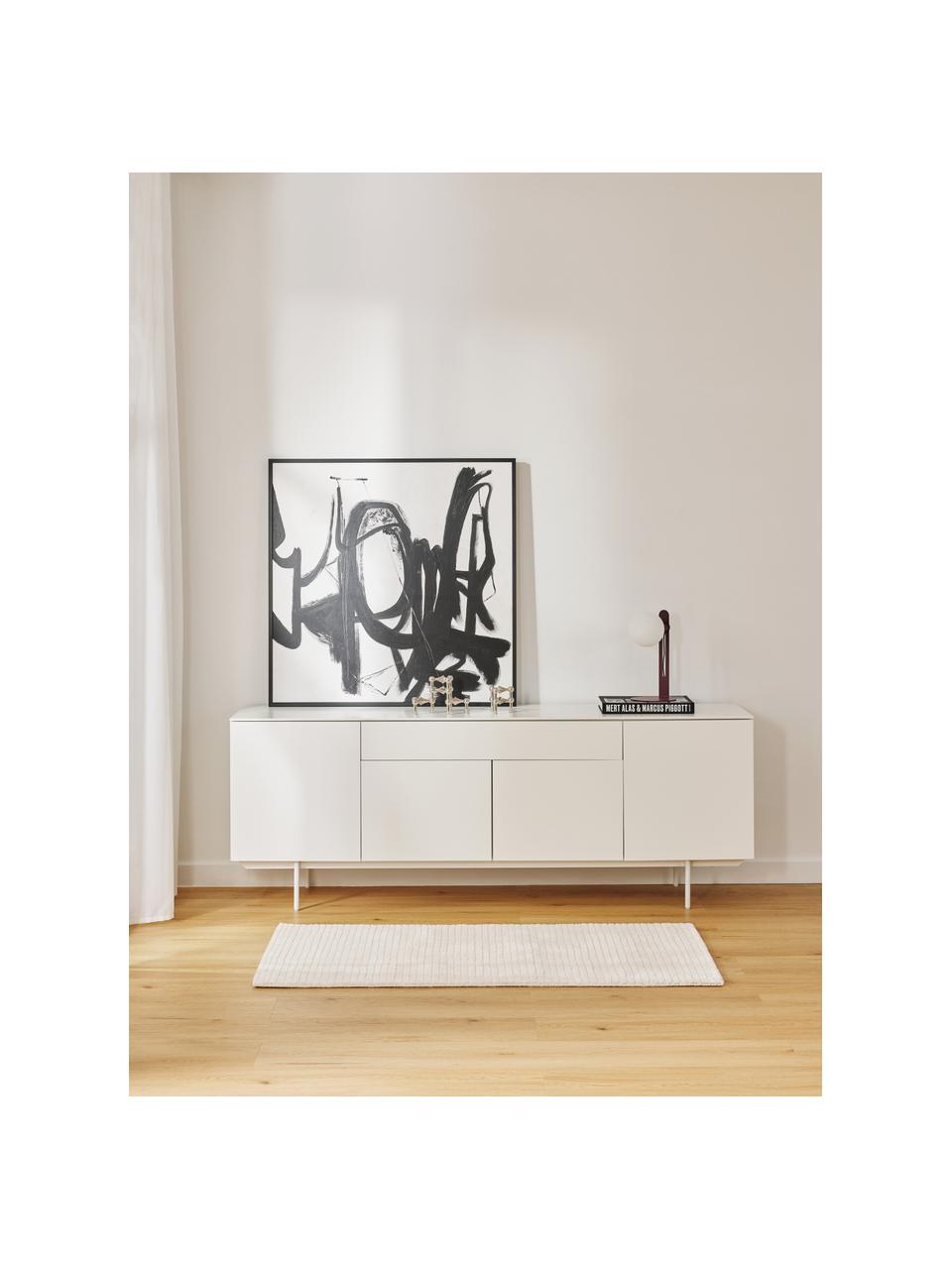 Credenza Elona, Bianco opaco, Larg. 200 x Alt. 75 cm